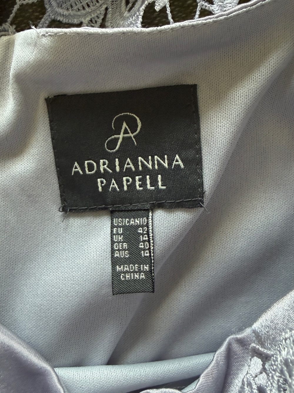 Adrianna Papell Silver Floral Lace Midi Dress - Picture 3 of 3
